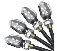 Justech 4pcs Universal Waterproof Motorcycle Motorbike 5LED Micro Turn Signal Indicator Amber Light Metal M8 For Harley Kawasaki Yamaha Off Road
