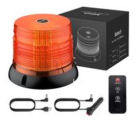 Justech 72-LED Wireless Magnetic Beacon - Rechargeable Amber Warning Strobe Light with Remote Control, E-Mark Certified, 4000mAh Battery, 6 Modes & IP65 for Car Truck Van Emergency & Security