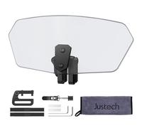 Justech Adjustable Clip On Motorcycle Wind Deflector Windscreen Windshield Extension Spoiler for Motorcycle Racing Bike-Smoky