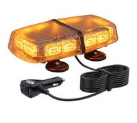 Justech Amber LED Beacon Strobe Light with 4 Strong Magnetic Base and 16ft Straight Cord, 72 High Intensity Led 36W Rooftop Emergency Hazard Warning Mini Strobe Beacon Light Snow Plow Light