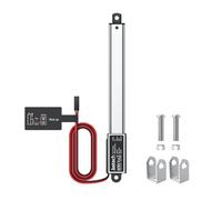 Justech Linear Motion Actuator 100mm, DC 12V Electric Linear Actuator, with Mounting Bracket for Auto Car RV Electric Door Opener Industrial Machinery Vessels Cargo Medical - Silver (100mm 32N)