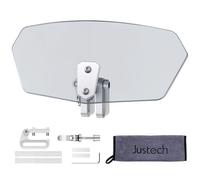 Justech Smoked Motorcycle Wind Deflector for Racing & Sports Bikes - Adjustable Clip-On Windscreen Spoiler, Universal Windshield Extension to Reduce Wind Noise & Drag, for Enhanced Rider Comfort