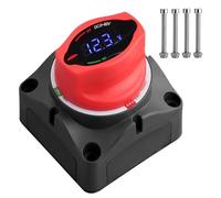 Justech Upgrade Battery Disconnect Switch with Digital Voltage Display DC 5-60V Master Isolator Cut/Shut Off Switch for Marine Boat Car Truck Camper RV Trailer Vehicles Engine Application