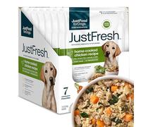 JustFoodForDogs JustFresh Homemade Chicken Dog Food No Preservatives, Resealable Packaging, Wet Dog Food 12 Oz, 7 Pack