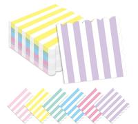 Justforjoyful 60pcs Pastel Stripe Paper Napkins Pastel Party Supplies Ice Cream Paper Dinner Hand Napkins Colorful Stripe Disposable Paper Pack for Pastel Birthday Wedding Baby Shower Party Decoration