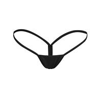 Justgoo Womens Sexy G-String Micro Back Thongs Panties Underwear Low Rise T-Back Underpants, Black, L