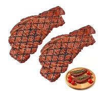 JUSTHERE 2Pcs Artificial Fake Steak Fake Cooked Roast Beef Meat Home Kitchen Decoration Market Display Fake Food Photography Props