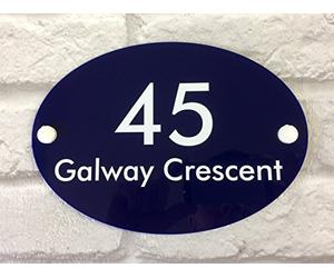 JustHouseSigns Alpha-L Personalised House Sign with House Number & Street Name - 3mm Perspex Door Plaque - Weatherproof, UV Resistant & Rust Free - Approx. 20 x 14cm - Made in UK