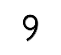 JustHouseSigns Avenida House Number 9 - Premium 3mm Acrylic Floating Door Number - Art Deco Design - Weatherproof & UV Protected - Made in UK, Colour:Black, Size:25cm