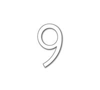 JustHouseSigns Avenida House Number 9 - Premium 3mm Acrylic Floating Door Number - Art Deco Design - Weatherproof & UV Protected - Made in UK, Colour:White, Size:25cm