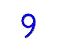 JustHouseSigns Avenida House Number 9 - Premium 3mm Acrylic Floating Door Number - Art Deco Design - Weatherproof & UV Protected - Made in UK, Colour:Blue, Size:20cm