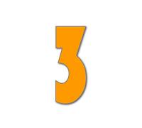 JustHouseSigns House Number 3 BAUHAUS Door Numbers 3 Sizes (15, 20, 25cm / 5.9, 7.8, 9.8in) Art Deco Floating Address Acrylic incl. Fixings Easy to See, Colour:Orange, Size:15cm / 5.9'' / 150mm