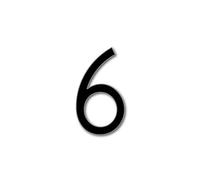 JustHouseSigns House Number 6 AVENIDA Door Numbers in 3 Sizes (15, 20, 25cm / 5.9, 7.8, 9.8in) Modern Floating House Number Acrylic incl. Fixings, Colour:Black, Size:15cm / 5.9'' / 150mm