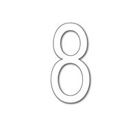 JustHouseSigns House Number 8 ARIAL Door Numbers in 3 Sizes (15, 20, 25cm / 5.9, 7.8, 9.8in) Modern Floating House Number Acrylic incl. Fixings, Colour:White, Size:15cm / 5.9'' / 150mm