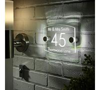 JustHouseSigns Illuminated Personalised House Sign for Front door, Bespoke to Your Address LED Stand Offs Backlit Floating Shadow Effect, Longlasting, Weatherproof