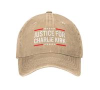 Justice for Charlie Kirk Hats for Women Washed Distressed Baseball Caps Natural