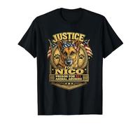 Justice for German Shepherds Dog Lover Design Nico Dog Value Graphic T-Shirt, Men, Black, S