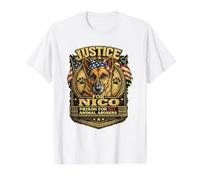 Justice for German Shepherds Dog Lover Design Nico Dog Value Graphic T-Shirt, Men, White, XL