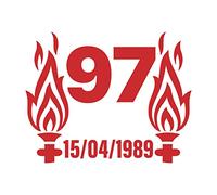 Justice for the 97 Date 15th April 1989 Hillsborough Flames Car Window Laptop Decal Vinyl