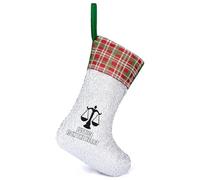 Justice Is In The Heart Christmas Stocking Hanging Decor with Sparkle Blingbling for Holiday Fireplace Party
