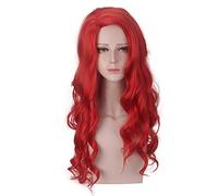 Justice League Aquaman Mera Red Long Wig Cosplay Costume Heat Resistant Synthetic Wavy Curly Hair Women Cosplay Wigs