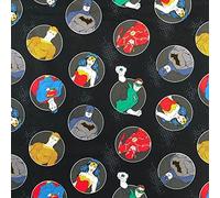 Justice League Badge - DC Comics Cotton Fabric - Superhero's Fabric by The Metre (100% Cotton, 110 cm Wide, Ideal for Crafts, Children's)