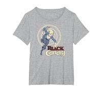 Justice League Black Canary T-Shirt, Women's Plus, Heather Grey, 4X