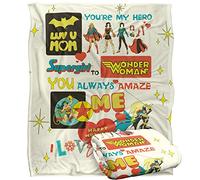 JUSTICE LEAGUE Blanket, 152 x 127 cm DC Mothers Day You're My Hero Silky Touch Super Soft Throw Blanket