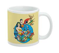 Justice League Classic Hero Poses Ceramic Coffee Mug, Novelty Gift Mugs for Coffee, Tea and Hot Drinks, 11oz, White
