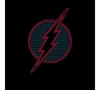 Justice League Flash Retro Grid Logo Men's T-Shirt - Black - 4XL