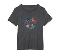 Justice League Four Heroes T-Shirt, Women's Plus, Dark Heather Grey, 4X
