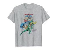 Justice League in League Characters T-Shirt, Men, Heather Grey, 4X-Large