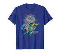 Justice League in League Characters T-Shirt, Men, Royal Blue, Medium