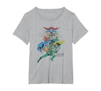Justice League in League Characters T-Shirt, Women's Plus, Heather Grey, 1X