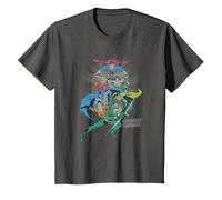 Justice League in League Characters T-Shirt, Youth, Asphalt Grey, 4T