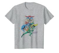Justice League in League Characters T-Shirt, Youth, Heather Grey, 3T