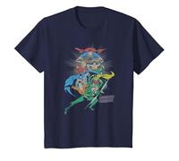 Justice League in League Characters T-Shirt, Youth, Navy Blue, Small
