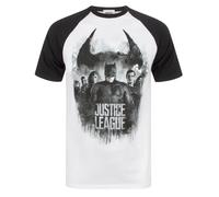 Justice League Mens Character Line Up Raglan T-Shirt / N/A N/A NS4412