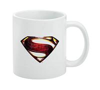 Justice League Movie Superman Logo Ceramic Coffee Mug, Novelty Gift Mugs for Coffee, Tea and Hot Drinks, 11oz, White