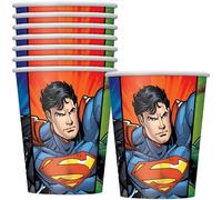 Justice League Multicolor Paper Cups (9oz) Pack of 8 - Colorful Superhero Party Cups for Kids & Adults