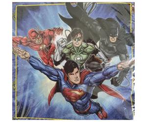 Justice League Napkins (Pack Of 16) Multicoloured (One Size)