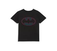 Justice League Official DC Comics Batman Retro Grid Logo Kids' T-Shirt - 11-12 Years in Black | Size: YXL Justice League Black YXL