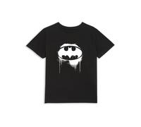 Justice League Official DC Comics Graffiti Batman Kids' T-Shirt - 7-8 Years in Black | Size: YM Justice League Black YM