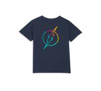 Justice League Official DC Comics Neon Flash Kids' T-Shirt - 5-6 Years in Navy | Size: YS Justice League Navy YS