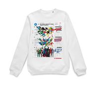 Justice League Official Through The Ages Sweatshirt - White | Size: Medium Justice League White M