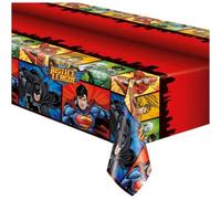 Justice League Plastic Rectangular Party Table Cover Multicoloured (One Size)