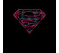 Justice League Superman Retro Grid Logo Men's T-Shirt - Black - S