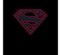 Justice League Superman Retro Grid Logo Sweatshirt - Black - M