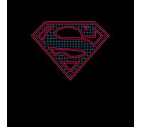 Justice League Superman Retro Grid Logo Women's T-Shirt - Black - M