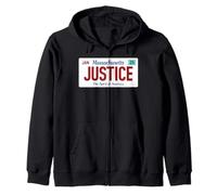 Justice Massachusetts License Plate Social Law School Lawyer Zip Hoodie